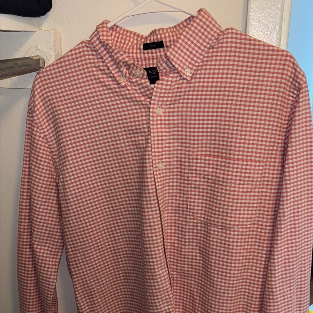 J. Crew Pink Casual Button Down Shirt Cotton